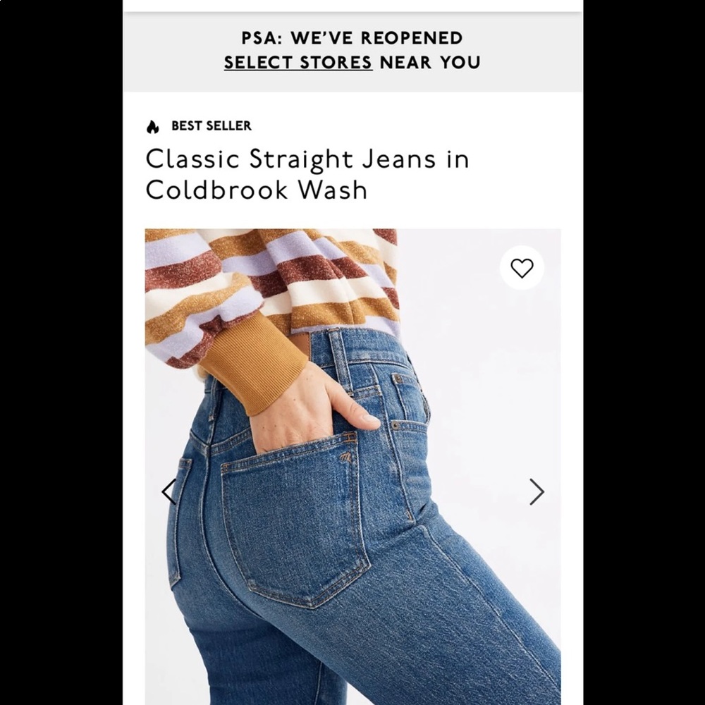 Madewell Classic Straight Jeans in coldbrook wash